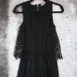 Black lace shorts Romper